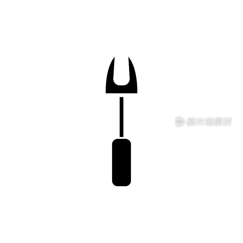 fork kitchen for meat icon, vector illustration, black sign on isolated background